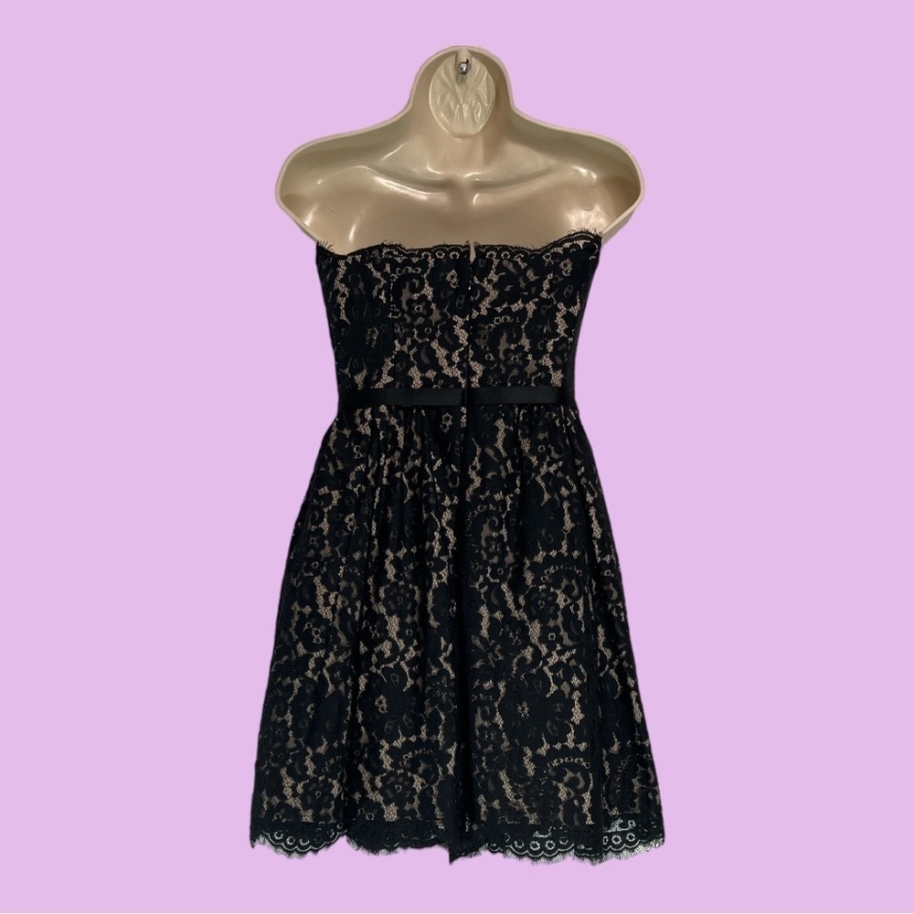 Liberated & Free Chantilly Lace Strapless Party Prom Dress Black Size 2 - Picture 4 of 10